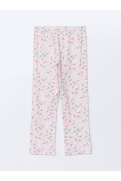 LC Waikiki LCW DREAM Ekru Gömlek Yaka Çiçekli Kadın Pijama Takım