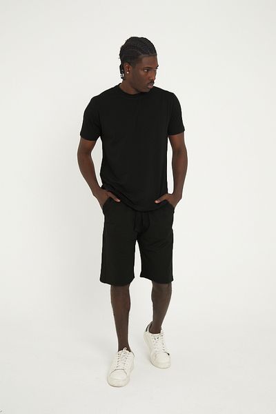 KAPHONE Men's Plain Shorts Tshirt Bottom Top Set