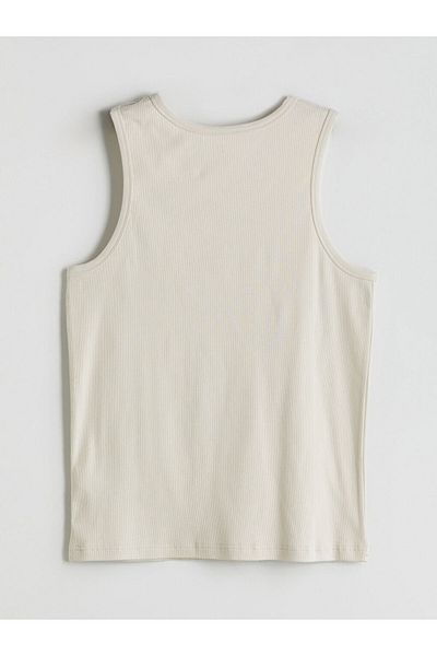 LC Waikiki Ανδρικό εσώρουχο Ecru U Neck Combed Cotton