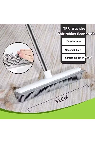 ANG TEMİZLİK Kaucuk Uclu Teleskopik Saplı Uzayan Kısalan Çift Taraflı Çekpaslı Fırça,süpürge