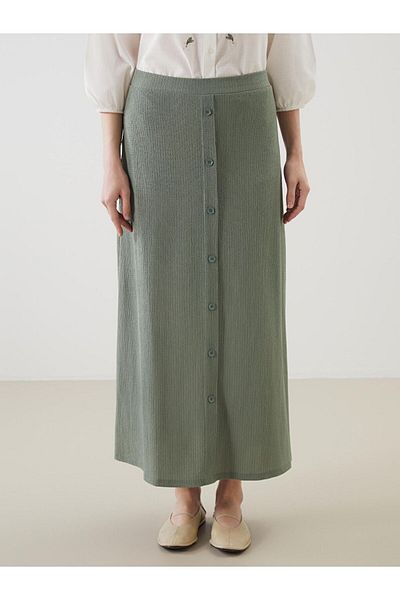 LC Waikiki Textured A-Line Women's Skirt with Elastic Waist