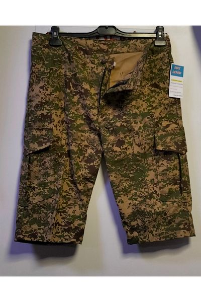 BeyzDenim Bordolu Camouflage Capri Shorts Bermuda Large Size Oversized