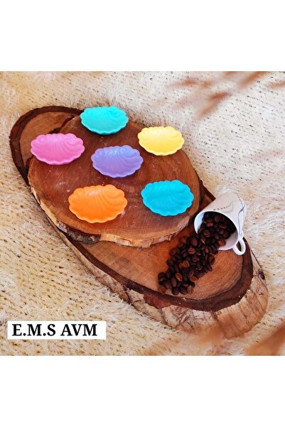 E.M.S AVM 6 Adet Pastel Tonlarda Istiridye Kahve Yanı Sunumluk Şekerlik Lokum...