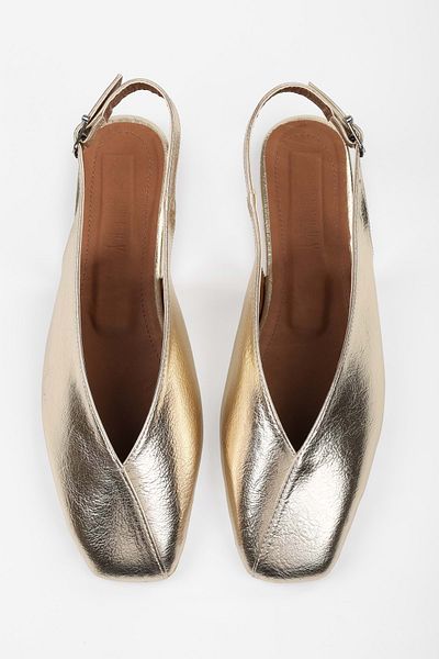 Shoeberry Damskie baleriny Noya Gold Shiny
