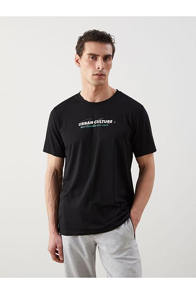 LC Waikiki New Season Crew Neck Short Sleeve Printed Combed Cotton Men's T-Shirt - S5Ko54Z8