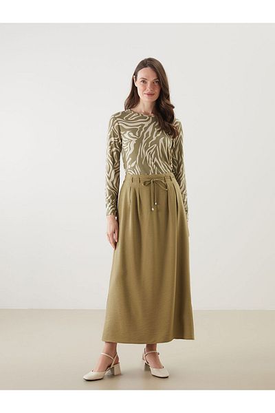 LC Waikiki New Season Linen Look Skirt with Elastic Waist - S5K169Z8