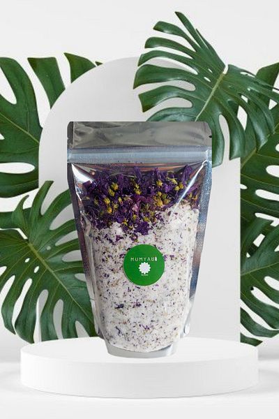 MUMYABİ 300 Gr Natural Lavender Scented Hibiscus Manicure/Pedicure/Peeling Bath Rock Salt