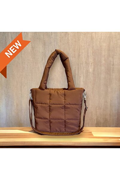 Nuggita Kadın Kestane Quadrato Puffer Çanta