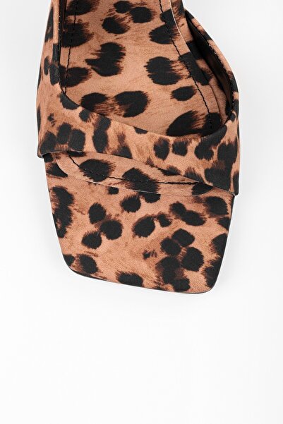 Shoeberry Women's Sassy Leopard Satin Heeled Shoes