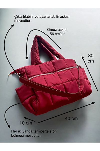 Nuggita Rettangolo Speciale - Geantă Puffer Impermeabilă - Roșu închis