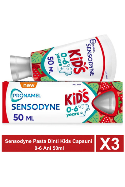 Sensodyne Pasta Dinti Sensodyne Kids Capsuni 0-6 Years 50ml x3 buc