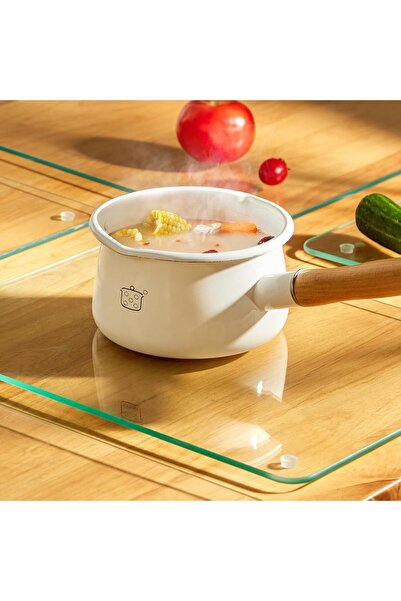 Devr-i Alem Şeffaf Temperli Cam Kesme Tahtası Cam Kesme Tablası Kırılmaya Dayanıklı Oval Kenarlı 20 X 30cm