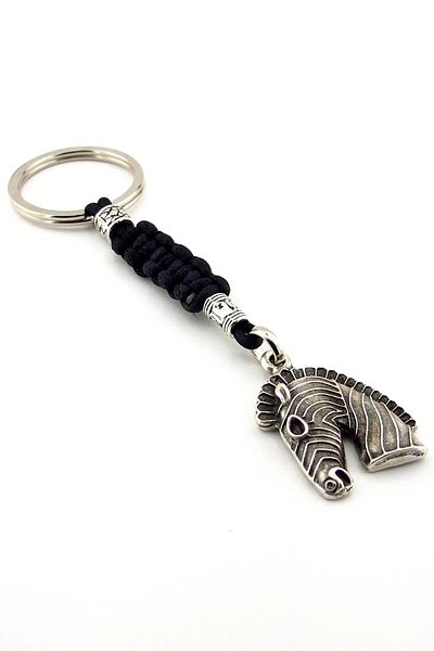Solfera Trojan Horse Troy Horse Face Macrame Knitted Metal Keychain Kc323
