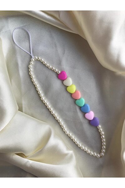 PEONY peonyofficiall Inci Ve Renkli Kalp Tasarım Telefon Charmı Telefon Ipi Ç...