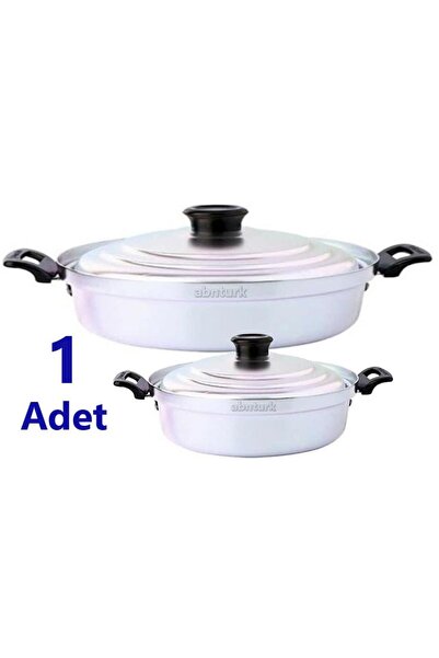 abnturk 24cm Kapaklı Çift Kulplu Alüminyum Basık Karnıyarık Tencere Natural Y...