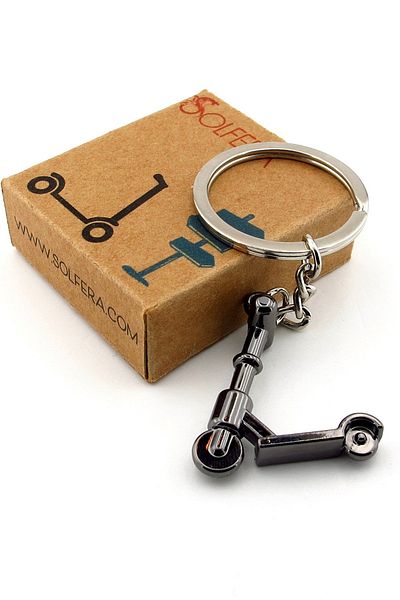 Solfera Anthracite Colored Electric Scooter Shaped Metal Keychain Kc274