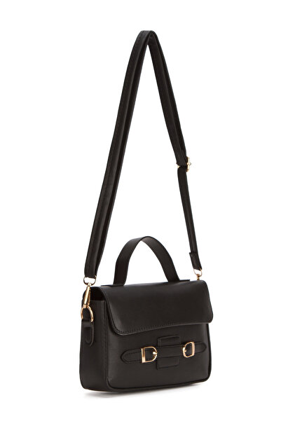 Adelina Bags Γυναικεία καθημερινή μαύρη τσάντα χεριού και ώμου