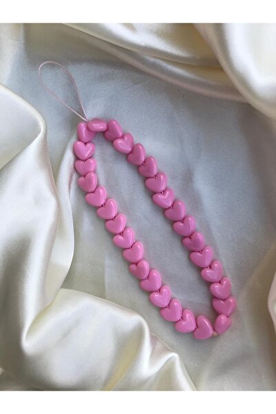 PEONY peonyofficiall Pembe Kalp Telefon Charmı Telefon Ipi Çanta Süsü