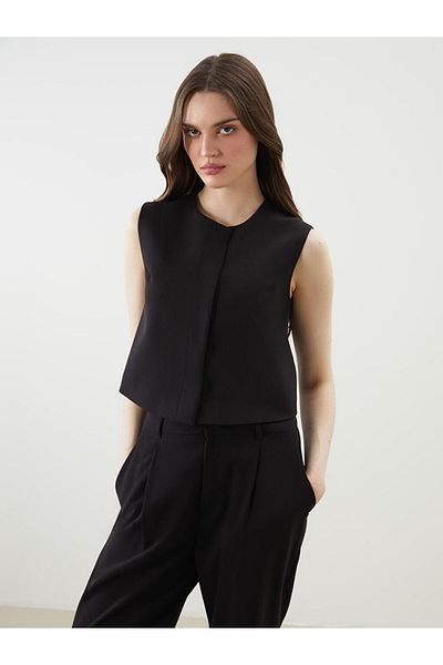 LC Waikiki Lcw Vision Black Crew Neck Women's Classic Vest
