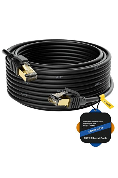 Derwell 3 Metre 3mt Yeni Nesil Rj45 Kablo Cat7u/ftp Altın Kaplama Korumalı 10...