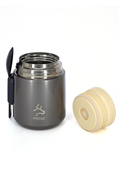 FREDO Baby Food Container & Food Storage Thermos, Keeps Hot for 8 Hours, Cold for 12 Hours, Ice for 48 Hours, Gray 500 ml