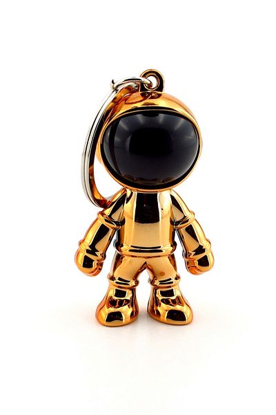 Solfera Yellow Gold Colorful Astronaut Space Nasa Shiny Pvc Keychain Kc276