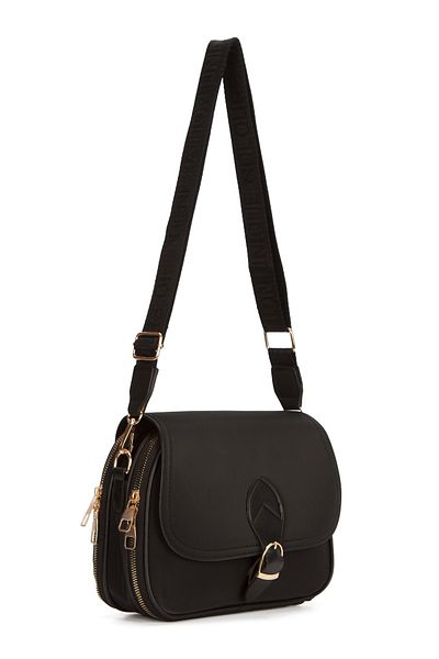 Adelina Bags Γυναικεία τσάντα ώμου με πτερύγιο σταυρωτό λουράκι