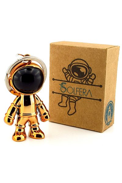 Solfera Yellow Gold Colorful Astronaut Space Nasa Shiny Pvc Keychain Kc276
