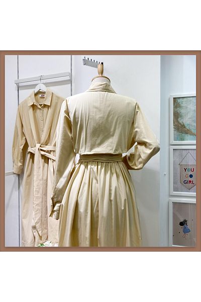 Faya Boutique Φόρεμα Ruban σε μπεζ χρώμα