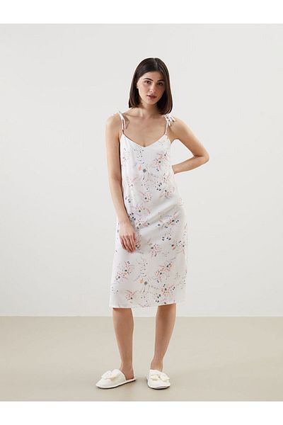 LC Waikiki New Season V-Neck Floral Women's Nightgown - S5Gs59Z8