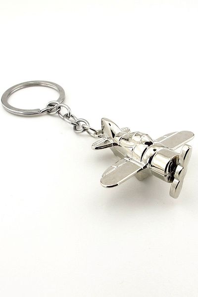 Solfera Pırpır Airplane 2. World War Ii Aircraft Shiny Silver Color Metal Keychain Kc280