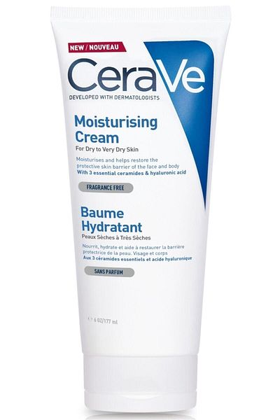 CeraVe كريم مرطب للبشرة الجافة يحتوي على السيراميد وحمض الهيالورونيك 177 مل