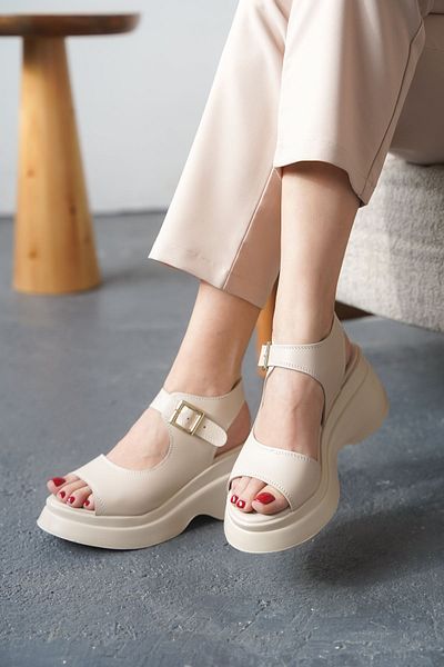 GOFFSHOES Women's Alex Thick Sole Sandals - Skin Leather