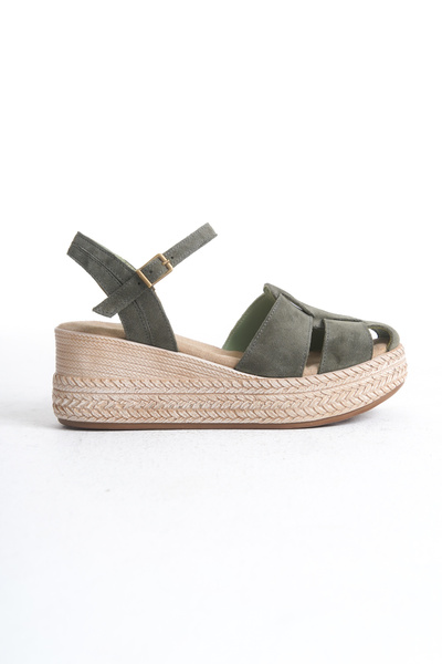 Elile Shoes Genuine Leather Soft Sole Wedge Heel Sandals