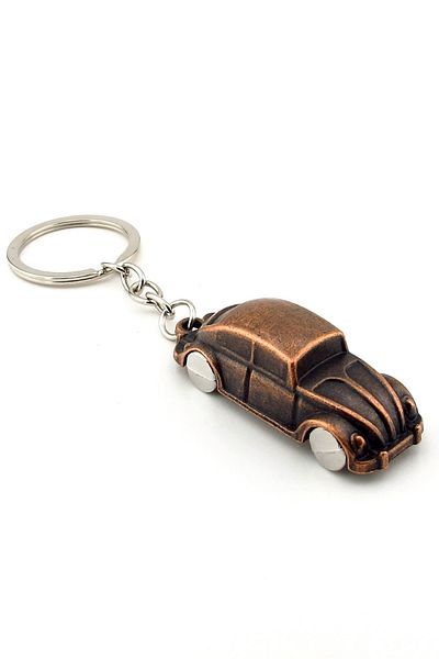 Solfera Copper Color Vosvos Beetle Nostalgic Car Tortoise Metal Keychain Kc271