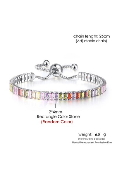 Choice أساور تنس DZH046 متعددة الألوان قابلة للتعديل مقاس 2 × 4 مم للسيدات وا...