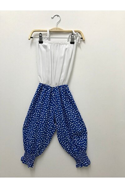 Pitti Дівчачий комбінезон у горошок на кобальтовий синій 9238