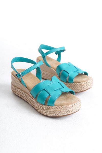 Elile Shoes Genuine Leather Soft Sole Wedge Heel Sandals