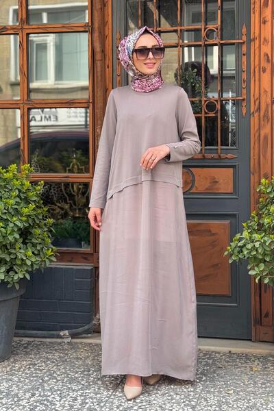 MISS DALIDA MİSS DALİDA Elbise T25Y-4001 Vizon