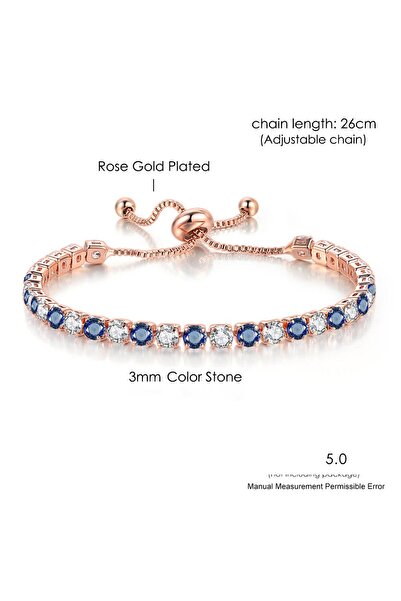 Choice أساور تنس متعددة الألوان قابلة للتعديل مقاس 3 × 3 مم H055-1 للسيدات وا...