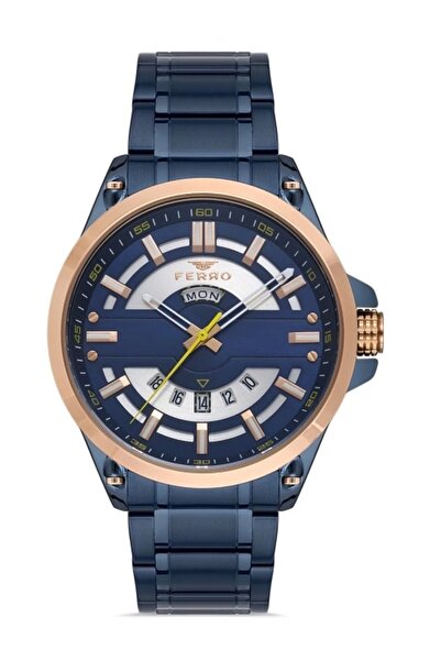 FERRO Lacivert Çelik Kordon Erkek Kol Saati F11201A-T