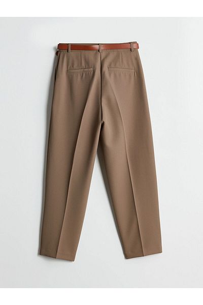 LC Waikiki Lcw Vision Khaki Belted Carrot Cut Women's Trousers