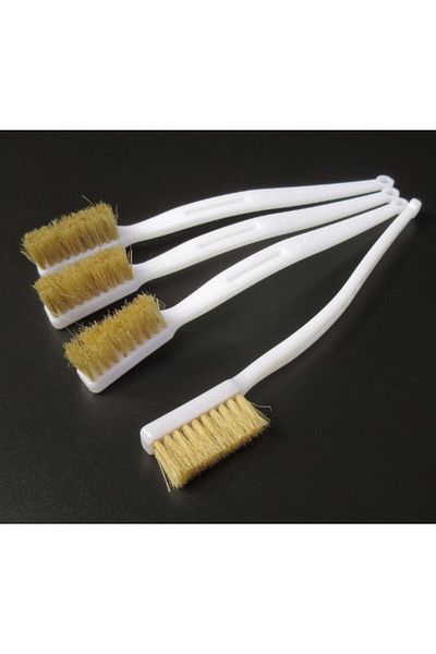 LiderGlobal Multi-Purpose Detail Cleaning Brush White Handle