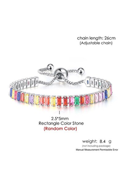 Choice أساور تنس DZH045 متعددة الألوان قابلة للتعديل مقاس 2.5 × 5 مم للسيدات ...