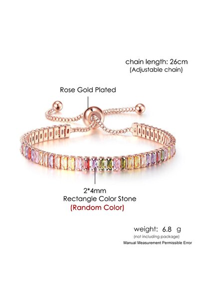Choice أساور تنس متعددة الألوان قابلة للتعديل مقاس 2 × 4 مم DZH044 للسيدات وا...