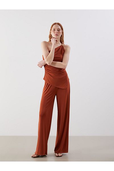 LC Waikiki Lcw Vision Brown Women's Elastic Waist Pants