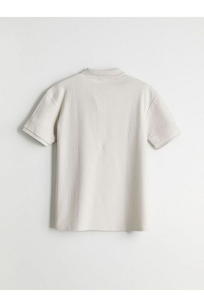 LC Waikiki Ανδρικό μπλουζάκι LCW Vision Beige Polo Neck