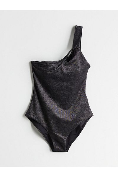 LC Waikiki Mixed One Shoulder Shiny Look Women's Swimsuit