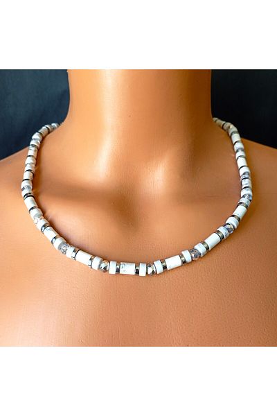 Asteria Elite Howlite Crystal Calmness, Purification and Balance Necklace Bracelet Set