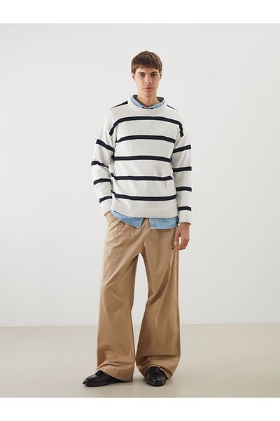 LC Waikiki Xside Crew Neck Striped Men's Knitwear Sweater
